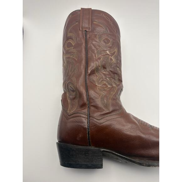 Dan Post Boots 10 D Mens Brown Leather 2111 Milwaukee Semi Point Western Cowboy main image 14